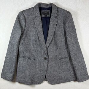 J. Crew PARKE Size 16 British MOON 100% Wool Black and White Checkered Blazer